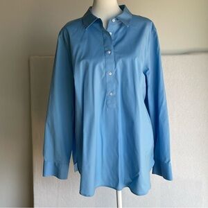Talbots Non-Iron Popover Shirt in Freshwater Blue in Size XL